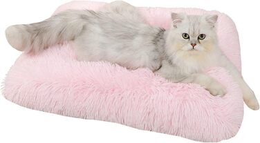 Крісло-ліжко для собак та котів LIVEINU з штучного хутра, прямокутне, м'яке, XL (94x63x10 см), світло-рожеве