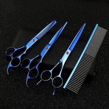 Набір професійних ножиць для грумінгу собак QUNINE, нержавіюча сталь, для дому, з гребінцем