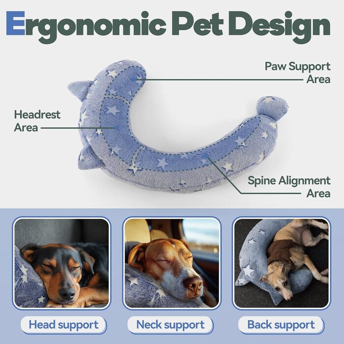 Килимок-антистрес для собак, світиться в темряві, м'який у вигляді знаку питання, для собак, дітей та дорослих, можна прати (Блакитний, розмір M), Блакитний, M