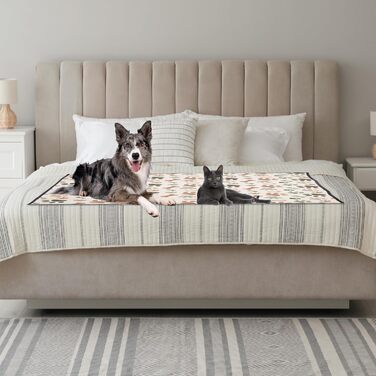 Килимок для тварин для дому та вулиці 127 x 152,4 см, зручний, водонепроникний, для пікніків та подорожей, складаний, зелений/коричневий