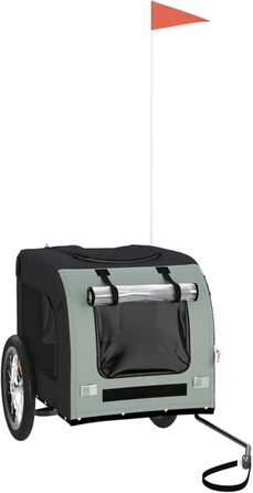 Причіп для велосипеда Gecheer для собак, чорний, з оксфордської тканини та сталі, вантажопідйомний, транспортний (125 x 64 x 66 см)