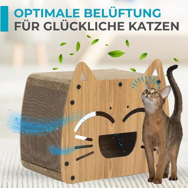 Будиночок-кіготь для котів Ultiness® з ігровим майданчиком, 44x25x38 см. Кліма-кіготь для котів, аксесуари для котів, іграшки для котів