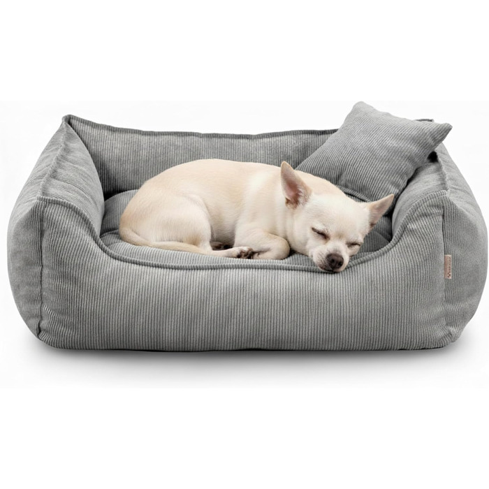 Gutekissen® Lucky – М'яке ліжко для собак, зелено-сіре, XS (55x40 см) – Легко миється, з поліуретановою начинкою