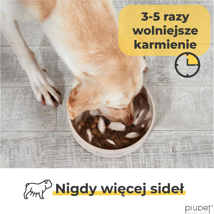 PiuPet Антиковзна миска для собак 1,4 л, повільне годування, велика, можна мити в посудомийці
