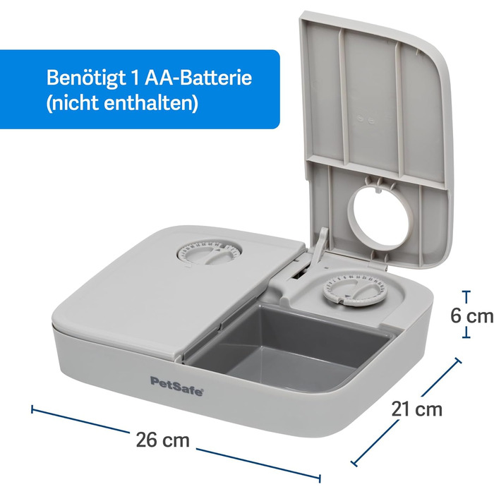 Автоматичний годівник для собак та котів PetSafe, 2 порції, сірий
