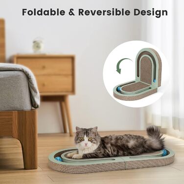 Кігтеточка PETTOM для котів з м'ячиком, двостороння, 66*30*4 см