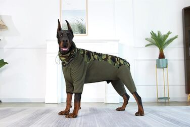 Зимовий комбінезон для собак, теплий, непромокальний, з D-поточкою та світловідбиваючими смугами, розмір M, оливковий колір