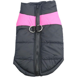 Теплий зимовий одяг для собак Idepet: куртка-мантія, водонепроникна, для маленьких, середніх та великих собак, котів (M, Рожевий)