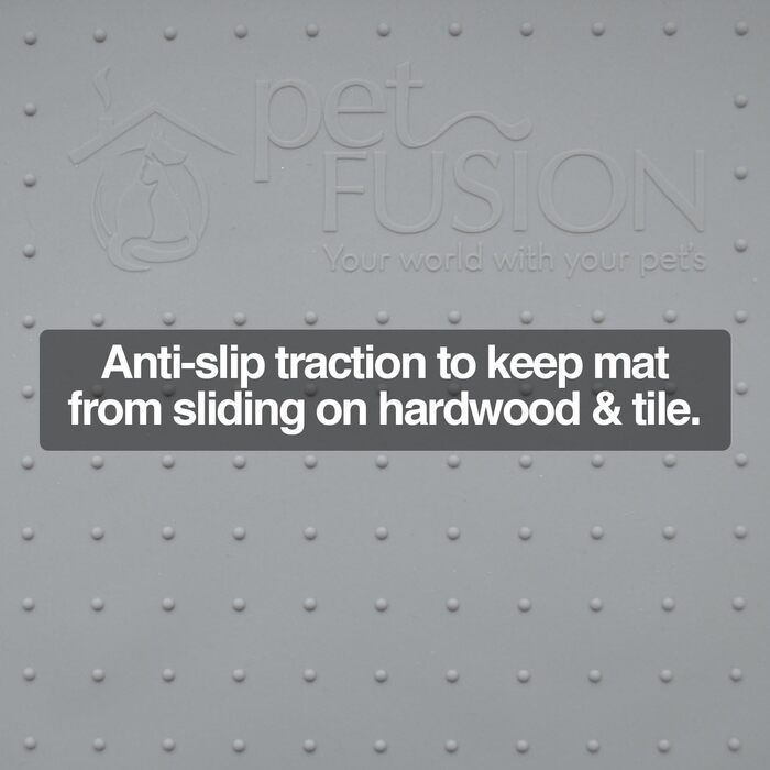 Килимок для собак PetFusion Toughgrip, розмір L, 27 x 17 см, сірий, водонепроникний, міцний силікон