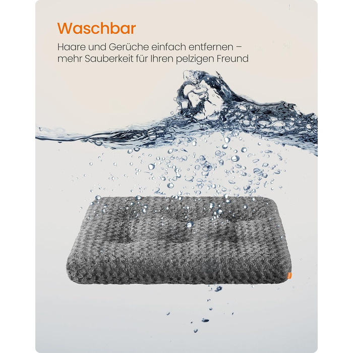 Ліжко для собак Feandrea XL, м'яке килим-матрас для великих собак, 110 x 73 см, сірий, PGW293GN01