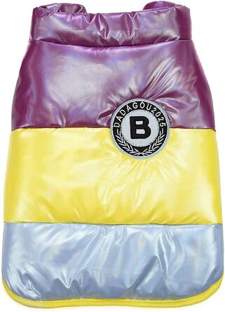 Теплий зимовий одяг для собак: куртка-вітровка з флісу для малих порід (бульдог, кіт) XL, 3 кольори (фіолетовий)