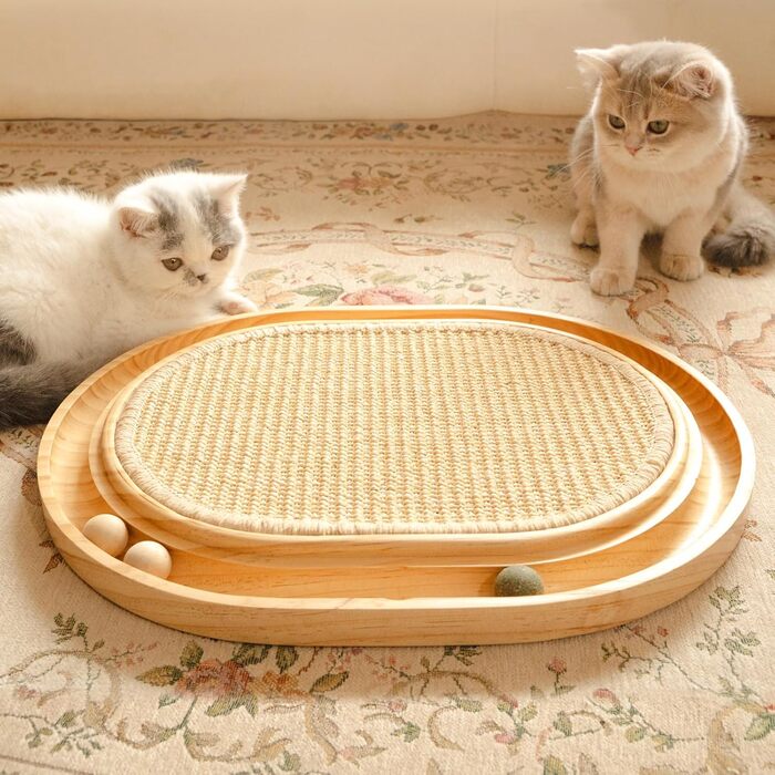 CheerPals Кігтеточка для котів 2-в-1 з натурального сизалю та м'яти, з масивного ясеня, 43x33x3 см