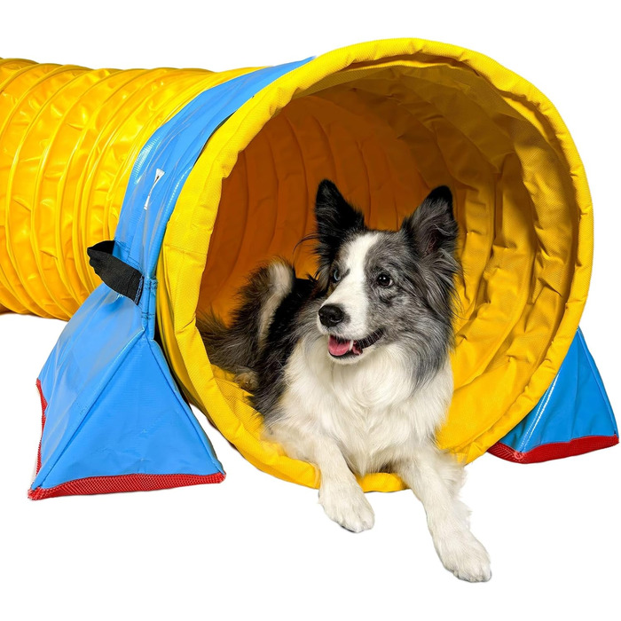 Тренажер для аджиліті Calliway® для собак, тунель, діаметр 60 см, 360°, повне зчеплення, жовтий, 3 м