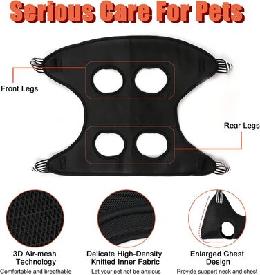 Набір для догляду за собаками MACUNIN: гамак, триммер для нігтів, аксесуари для купання (великий, чорний)