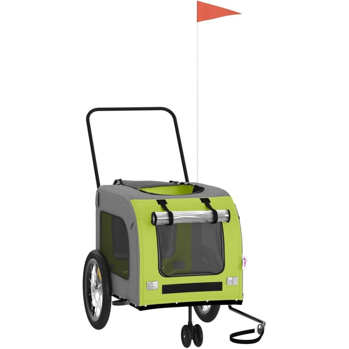 Причіп для тварин на велосипед, Oxford, тканина та метал, помаранчевий та сірий (63 x 121 x 65 см)