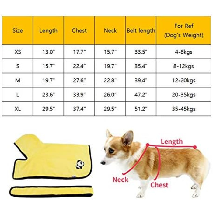 Рушник для собак, мікрофібра, швидковисихаючий, для середніх та великих собак (L, довжина спини 60 см)