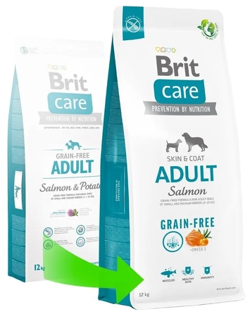 Беззерновий корм для дорослих собак Brit Care Grain-Free Adult Salmon з лососем, 12 кг