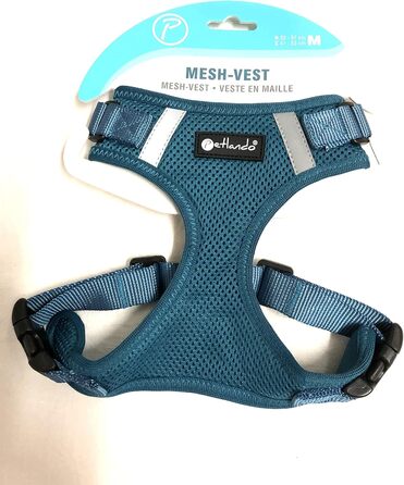 Шлейка для собак Petlando Brustgeschirr Mesh Vest Petrol M, розмір M (обхват шиї 32-37 см, обхват грудей 41-53 см)