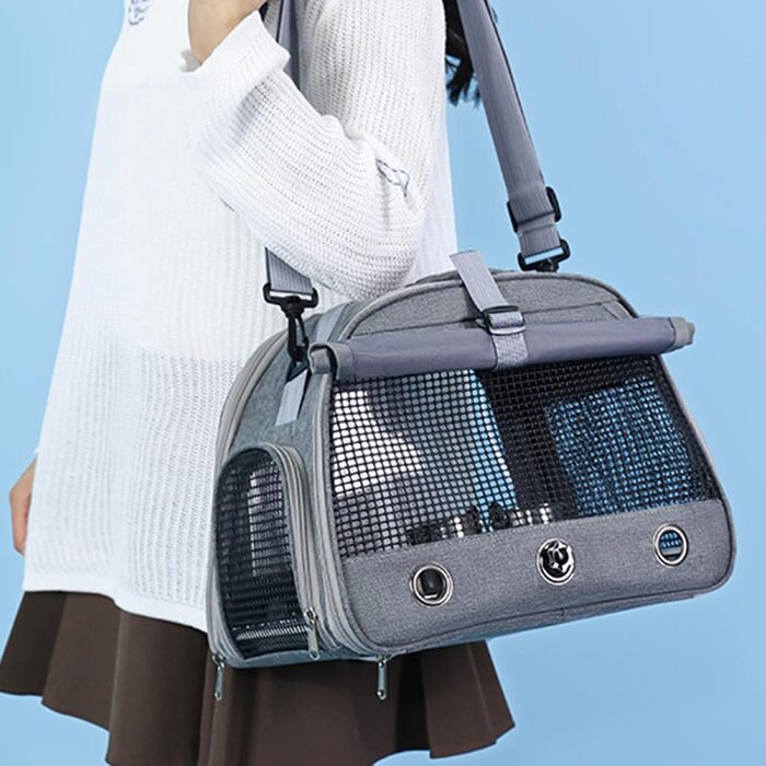 Транспортна сумка для папуг, переноска для птахів, сіра