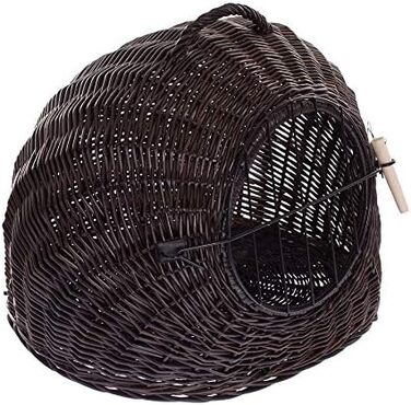 Кішка Будиночок Венге-Сірий, Корзина для кота з плетеної лози, Лежанка для кота з ручкою