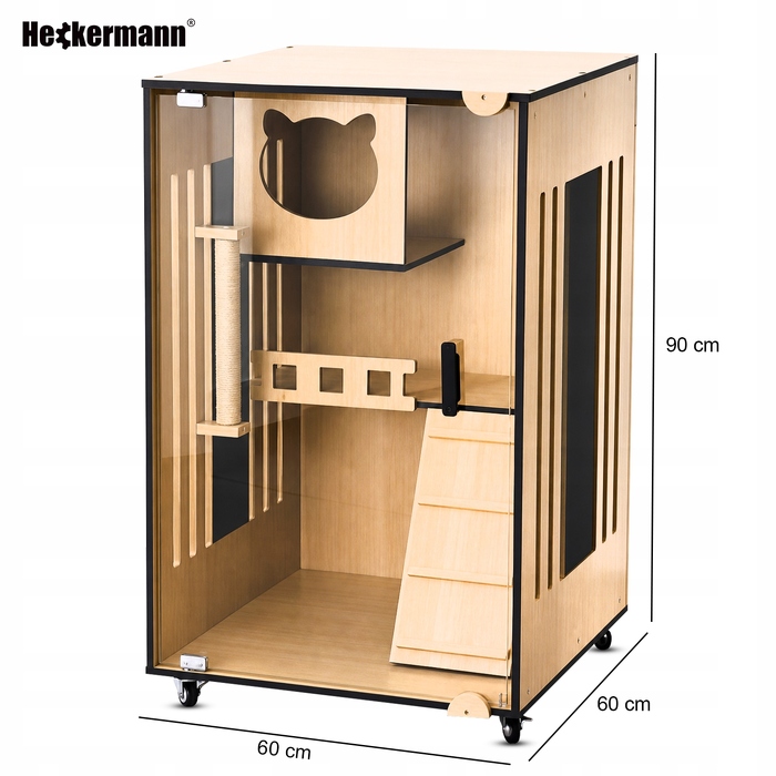 Будиночок для кота Heckermann, помаранчевий, прямокутний, 60 x 60 x 90 см