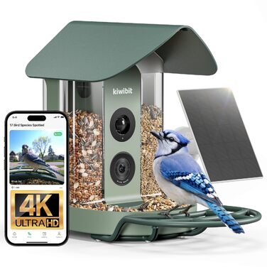 Годівниця для птахів Kiwibit з 4K камерою, сонячною панеллю та роздільною здатністю фото 8Мп