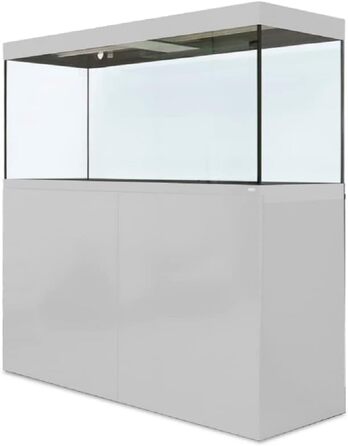 Професійний акваріум Amtra Alux ed Grey Combi 330 л зі скляним корпусом, кришкою та дерев'яним обрамленням, для прісноводних і морських риб, комплект, білий колір
