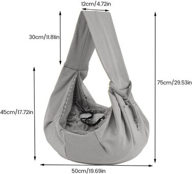 Сумка-переноска для котів та собак, сіра, для цуценят, з плечовим ременем