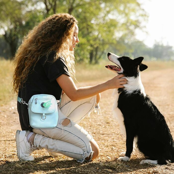 Сумка для собак COOWONE Leckerli-Tasche: водонепроникна, з тримачем для відходів, декілька кишень, для дресирування, прогулянок (світло-зелена)