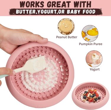 Нічна миска для собак Bestalk: зменшення тривоги, повільне годування, силікон, BPA-free, для ігор, рожева