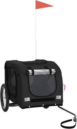 Причіп для велосипеда для собак, чорний, Oxford-тканина та метал. Причіп для велосипеда, вантажний причіп - 93884