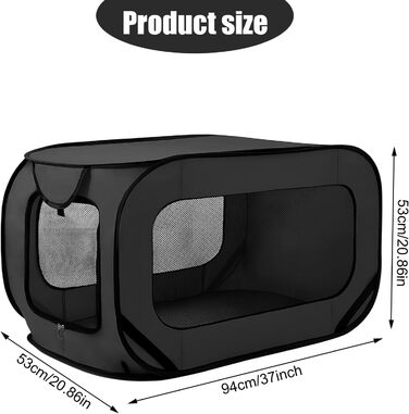 Транспортна переноска для собак та котів, складана Pop-Up, чорна. Міцна переноска з оксфордської тканини, до 29.5 кг