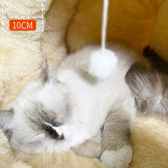 Galatée Ліжко для котів і собак L, сіре, знімна та прана подушка, м'яке і затишне місце для кошенят і цуценят