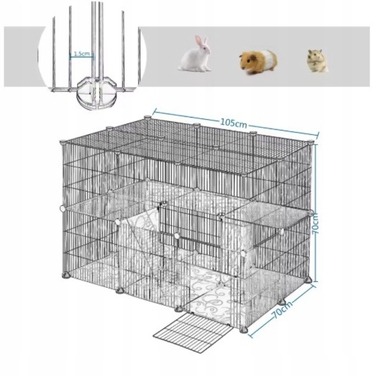 Клітка для хом'яків та морських свинок Cudo (70x70x105 см), чорна — Z-PEF0020blk
