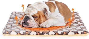 М'який лежак для собак та котів середнього розміру, 80x60 см, сірий, з сердечками, прання дозволено