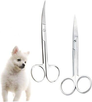 Набір професійних ножиць для грумінгу собак та котів BESTYASH (4 шт.) - прямі та зігнуті, нержавіюча сталь, ергономічний дизайн