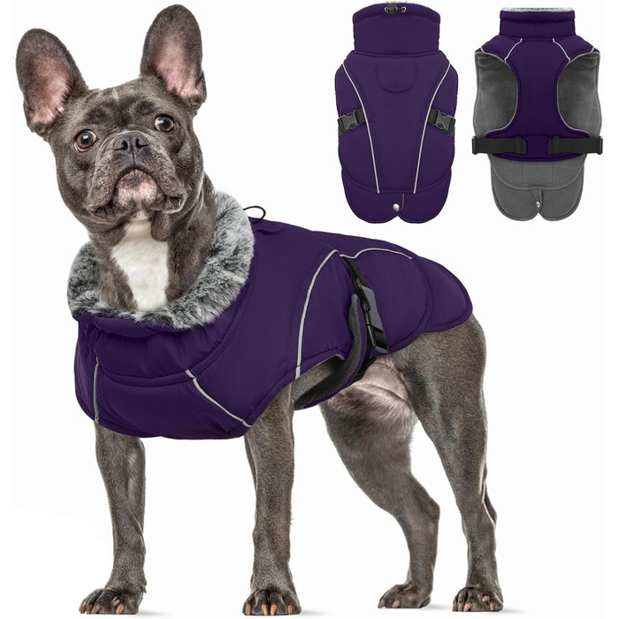 Водонепроникний зимовий одяг для собак великих порід: куртка, жилет, флісова піджака (Камуфляж) (S, A-Lila)