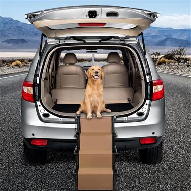 Рампа для собак у машину, складна, регульована висота, до 75 кг (чорний) (Brun)