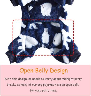 Теплий флісовий костюм для собак, м'який одяг для собак, комбінезон для собак, тепла бавовняна одяг для маленьких собак та котів (Синій Ведмедик, XL)