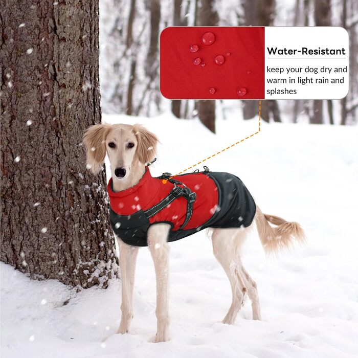 Водонепроникний теплий зимовий одяг для собак маленьких порід, червоний (S)