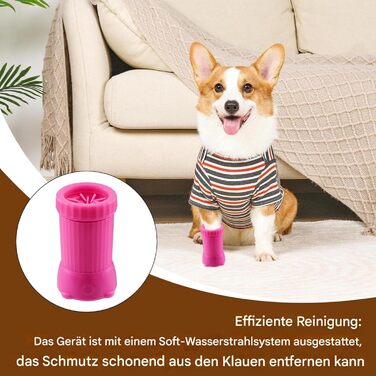 Автоматичний очищувач лап для собак, електричний | USB-пристрій для чищення лап котів та собак, портативний, рожевий