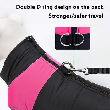 Водонепроникний зимовий пуховик для собак, теплий дощовик для маленьких та середніх собак (Рожевий, 5XL)