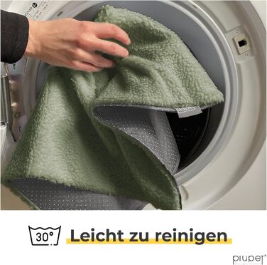 Самогріюча ковдра для собак PiuPet® 90x60 см. Тепла, фланелева ковдра на диван для собак. Зелена