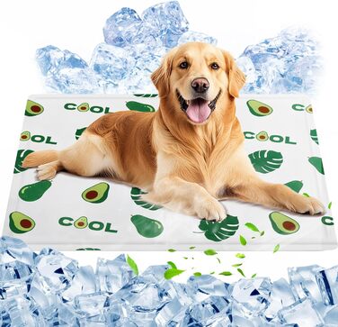Кілим-охолоджувач для собак та котів Ninonly 50 x 65 см - самоохолоджуючий, водонепроникний, з нетоксичним гелем (Авокадо)