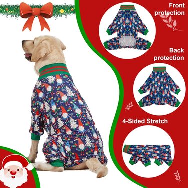 Піжама для собак великих порід LovinPet з різдвяним принтом 