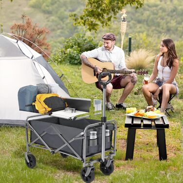 Візок Bonnlo для перевезення вантажів, 100 кг, 600D Oxford, сталевий каркас, 74,5×45,5×84 см (сірий)