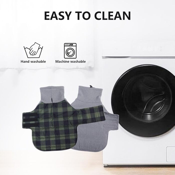 Зимовий теплий нашийник для собак Dachshund (Такса) від Geyecete, водонепроникний, з отвором для повідка, теплий пуловер для маленьких собак, червоно-зелений в клітинку (XS)