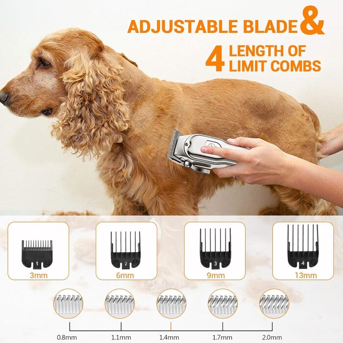 Машинка для стрижки собак та котів YAZ EKY Profi - професійна, 4 насадки, потужний мотор