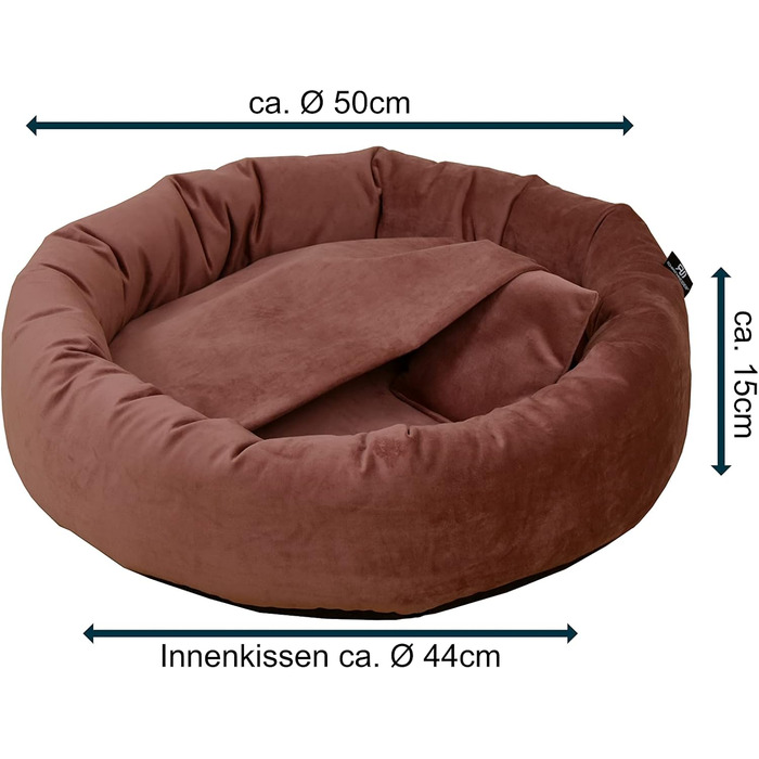 Килимок для собак Luxus Denver | гігієнічний, миється | Розмір M (для маленьких та середніх собак) | Кукурудзяна печеринка з пакетиками для збору відходів (оксамит, ) | Діаметр 68 см (Ø 68 см, Рожевий)