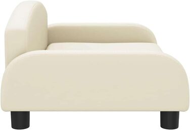 Крісло-ліжко для собак, м'яке ліжко для тварин, диванчик для маленьких собак та котів, штучна шкіра, 70 x 45 x 30 см, кремовий колір